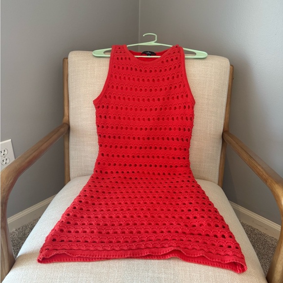 Lulus Crochet Mini Dress in Red - Picture 7 of 7